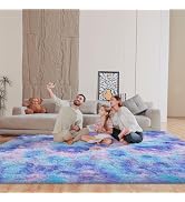 Mhyup Rainbow 8x10 Area Rugs for Living Room Bedroom, Fluffy Large Rug Soft Shag Non-Slip Carpet ...