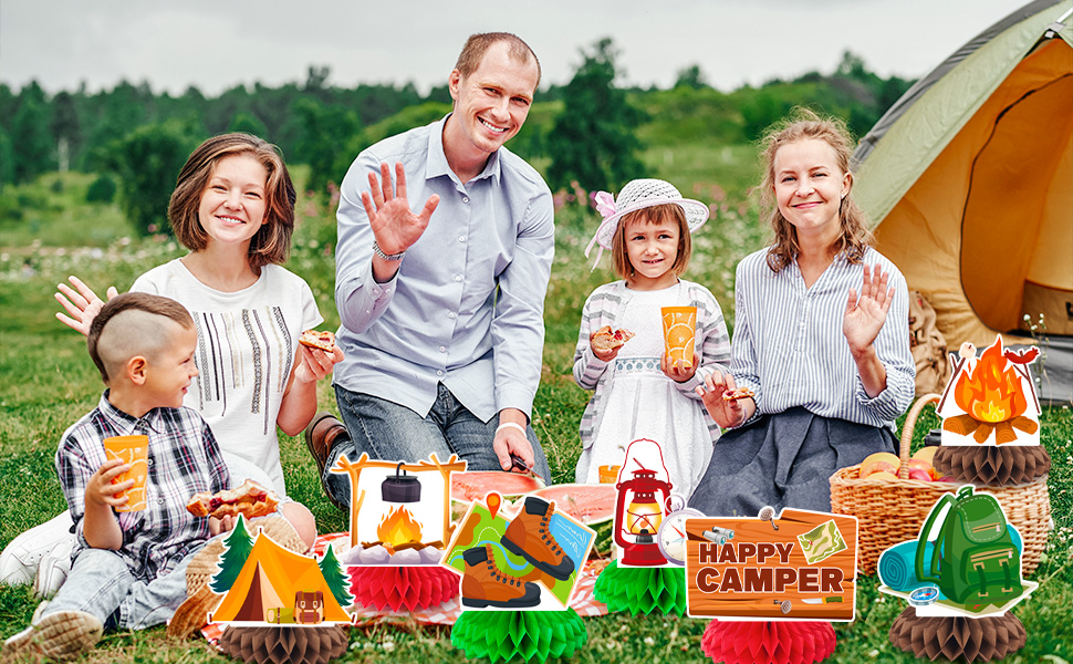 camper table centerpieces