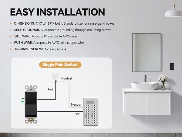 Rocker Decorator Light Switch