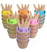 Lawei 24 Pack Ice Cream Cups with Spoons - Reusable Plastic ice cream bowls Sundae Frozen Yogurt
