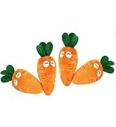 4 Pcs Soft Dog Cute Carrot Plush Chew Squeaker Plush Dog and Cat with Multi-Squeaks Sound Pet Pup...