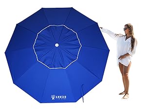 large beach umbrella for family size portable sun protection UV high quality best 8ft high wind