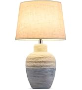 UMEXUS 13" Small Cordless Rechargeable Table Lamp, Ceramic, Remote Control Timer, Dimmer, RGB, Ba...