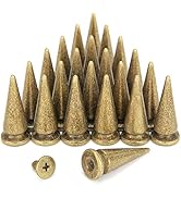 Weebee 25MM 20 Sets Spikes and Studs Metallic Screw Back Large Metal Rivets Bullet Tree Spike for...