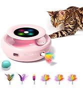 ORSDA Cat Toys 2-in-1 Interactive Cat Toys for Indoor Cats, Automatic Cat Toy Balls, Ambush Feath...