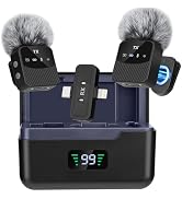 YUANRAN Mini Wireless Lavalier Microphone for iPhone/Android/Tablets,Magnetic Mini Mic with Noise...