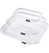 YQBRAO Hard Sided Clear Zipper Case for Storage- Professional-Grade Plastic Clear Zipper Pencil C...
