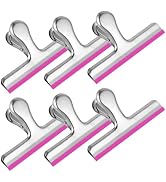 HOUSE AGAIN 6 Pack Stainless Steel Lagre Chip Bag Clips Covered with Silicone - NO More Sharp Edg...