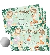 THEBESTU 50 Psc Oh Baby Scratch off Game Cards, Funny Forest Jungle Animals Scratch Cards for Bir...