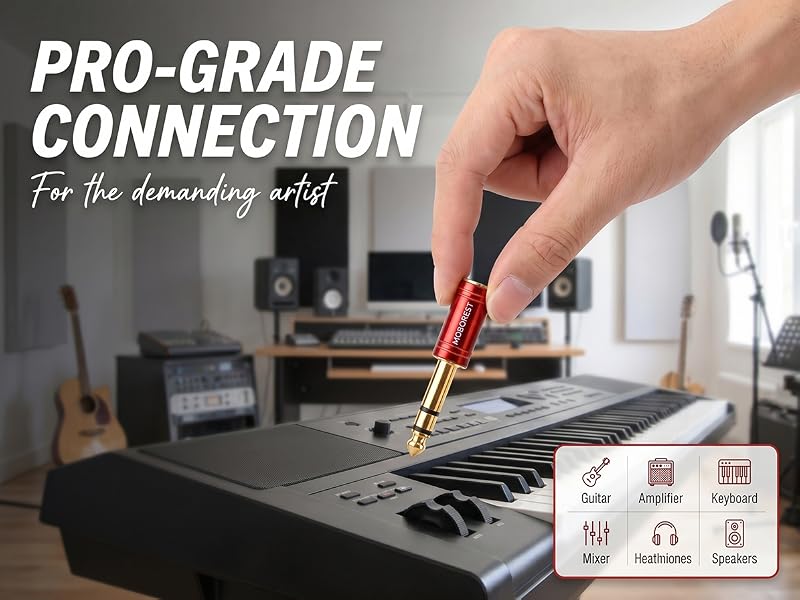 3.5mm to 1/4'' Stereo Audio Adapter, 3.5mm to 1/4'' (6.35mm) Headphone Adapter