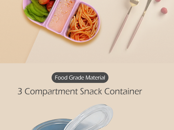 3 Pack Reusable Silicone Snack Containers with Lids