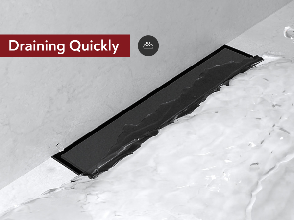 black linear shower drain