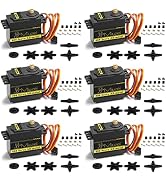 Miuzei MG996R 55g Metal Gear Torque Digital Servo Motor for RC Helicopter Car Boat Robot (6 Pack)