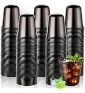 Homewarm 100 Pcs Black Plastic Cups Disposable