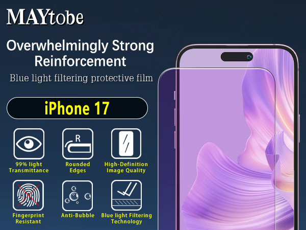 blue light blocking screen protector iphone 17