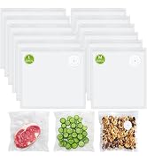 FEPPO Reusable Vacuum Sealer Bags for Food, 20 PCS (10 Medium 8.3"×8.7" + 10 Large 10.2"×11") BPA...