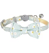 AIITLE Breakaway Cat Collar with Cute Bow Tie and Bell, Detachable Adjustable Daisy Cat Collars f...