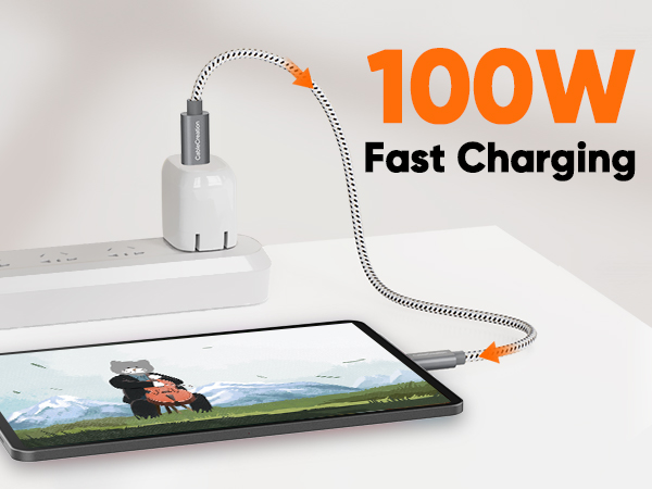100W USB C fast charge cable