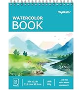 Hapikalor 9"x12" Watercolor Sketchbook, 1-Pack Spiral Bound, Water Color Paper, 140lb/300gsm Wate...