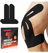 OWNQOBE 12 Pack Precut Kinesiology Tape for Knees & Shoulder, Knee Support & Stability for Sports...
