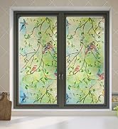 spring bird 3d stained glass window film privacy window film home decoration bathroom window film