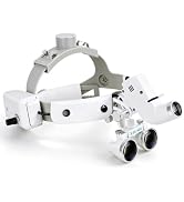 YYING 5W LED Head Light Spotlight with Ent and Dental Loupes, Spot Adjustable, Headband 3.5X Bino...