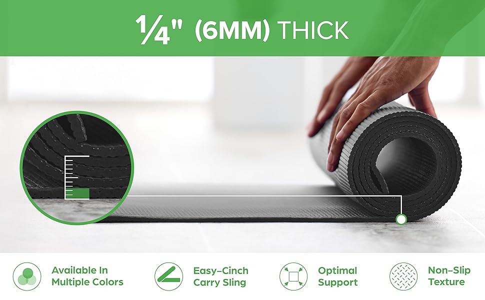 Gaiam yoga mat non slip thick, foldable yoga mat, yoga mat strap