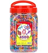2.5 lb Wholesale Large Pony Beads (6x9 mm) Bucket, Easy Storage Glitter Pony Beads Bulk, Over 450...