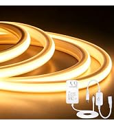 iNextStation 32.8FT Warm White Neon LED Light Strip with Dimmer and Plug | 3120 LEDs Uniform 180°...