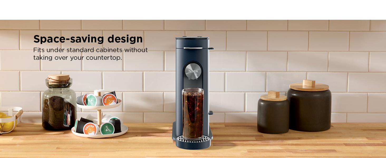 Fits under standard cabinets without taking over your countertop.