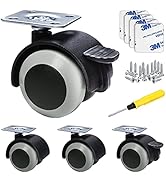 1.5 Inch Heavy Duty Casters Office Chair Replacement Plate Caster Wheels Furniture Wheels Replace...