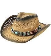 Cosweet Cowboy Hat for Women - Western Straw Cowgirl Hat, Beach Sun Hat for Country Concert Outfi...