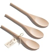 Cooking Wooden Spoons, MORGLES 3 Pcs 10'' Serving Spoons | For Mixing Batters, Stirring & Serving...