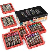 Arteza Metallic Acrylic Paint, Set of 36 Colors, 0.74 oz/22 ml Tubes with Storage Box, Rich Pigme...