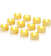Raycare 24 Pack Tea Lights with Timer, 6H Timer Built-in, Flameless Battery Operated Tea Lights i...