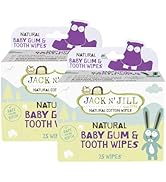 Jack N' Jill Baby Gum & Tooth Wipes - Natural & Safe, Contains only Water & Xylitol, Soft Cotton,...
