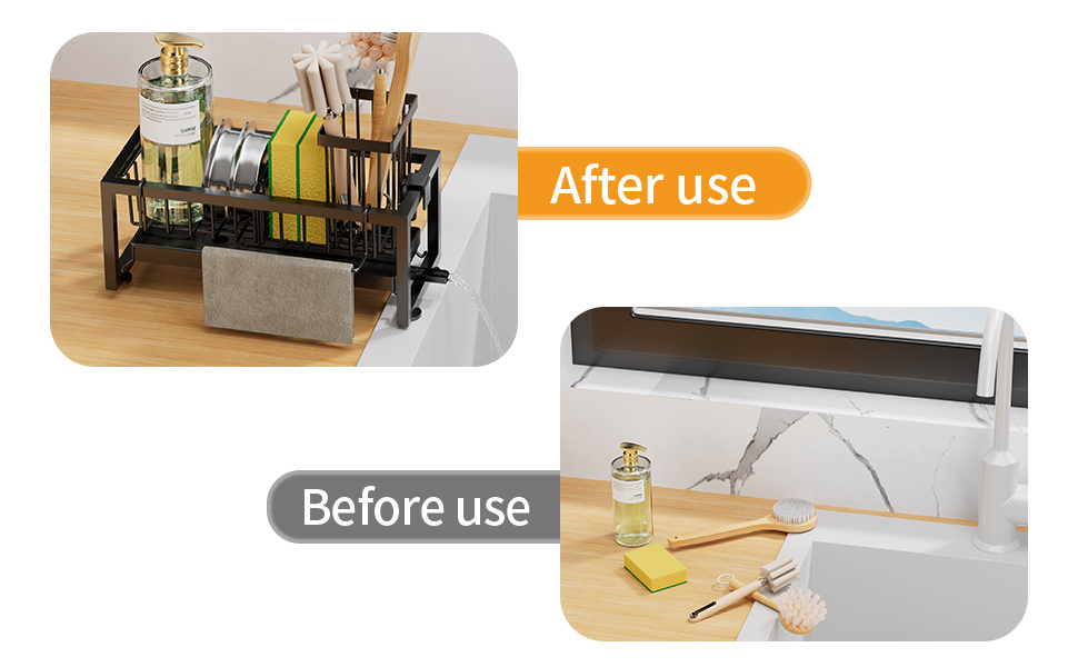 Kitchen counter sponge caddy for dishwashing accessories