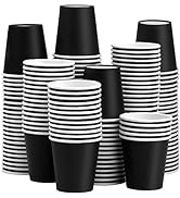 Prgery 150 Pack 3oz Black Paper Cups,Mouthwash Cups, Disposable Bathroom Cups,Small Paper Cups 3o...