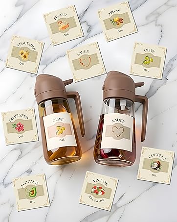 Oil mister spray bottle for cooking – 2-in-1 Airpify glass oil sprayer and dispenser for home chefs.