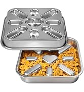 Oiwliur Slow Feeder Dog Bowls with Non-Slip Mat, Stainless Steel Metal Slow Feeder for Small & Me...