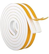 White Door Weather Stripping Self Adhesive Foam Tape High Density Foam Sealing Strip Window Insul...
