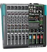 Depusheng MX6 6 Channel Sound Mixer Audio Mixing Console 48V 256DSP Professional USB PC Play Reco...