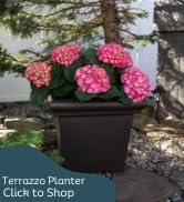 The HC Companies 24 Inch Terrazzo Large Square Planter - Rolled Rim Weather Resistant Decorative ...