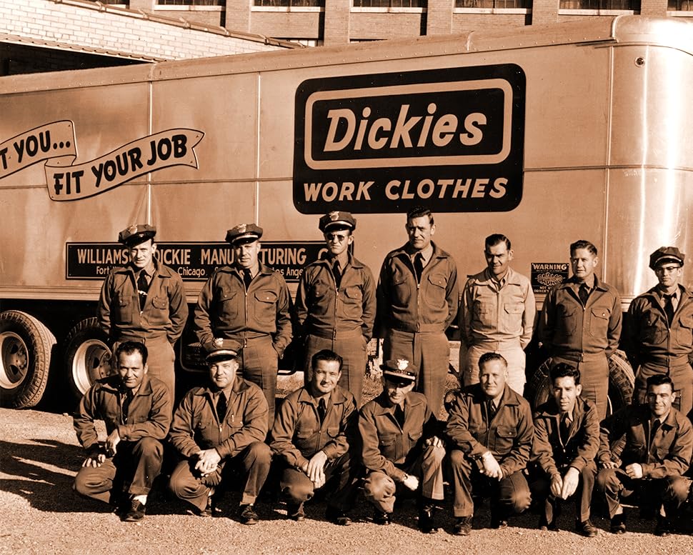 1940's truckers in front of Dickies trailer