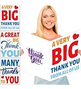 3 PCS Giant Thank You Greeting Cards Big 14 x 22 Inch Size Large Gratitude Giant Cards with Envel...