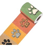 Nuxovilar Colorful Paw Print Wallpaper Border Peel and Stick,PVC,3.94×16.4 Ft Peel and Stick Wall...