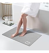 Bath Mat Rug - Diatomaceous Earth Bath Mat Absorbent Quick Dry Bath Mat Non Slip Rubber Bottom Th...