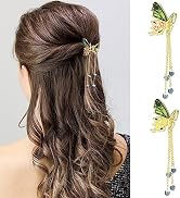 Ahoney Butterfly Hair Clips, 1.6" Small Hair Claw Clips with Charms, Metal Hair Clips Mini Butter...