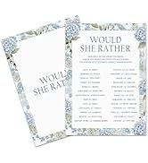 LSJEHTQ Bridal Shower Games Cards, Would She Rather Themed Bridal Shower Games for 25 Guests, Blu...