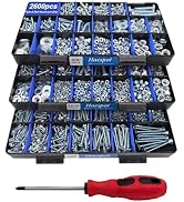 Haespot 2600 Piece Bolt and Nut Hardware Assortment Kit with Diverse Bolts, Screws, Washers & Nut...